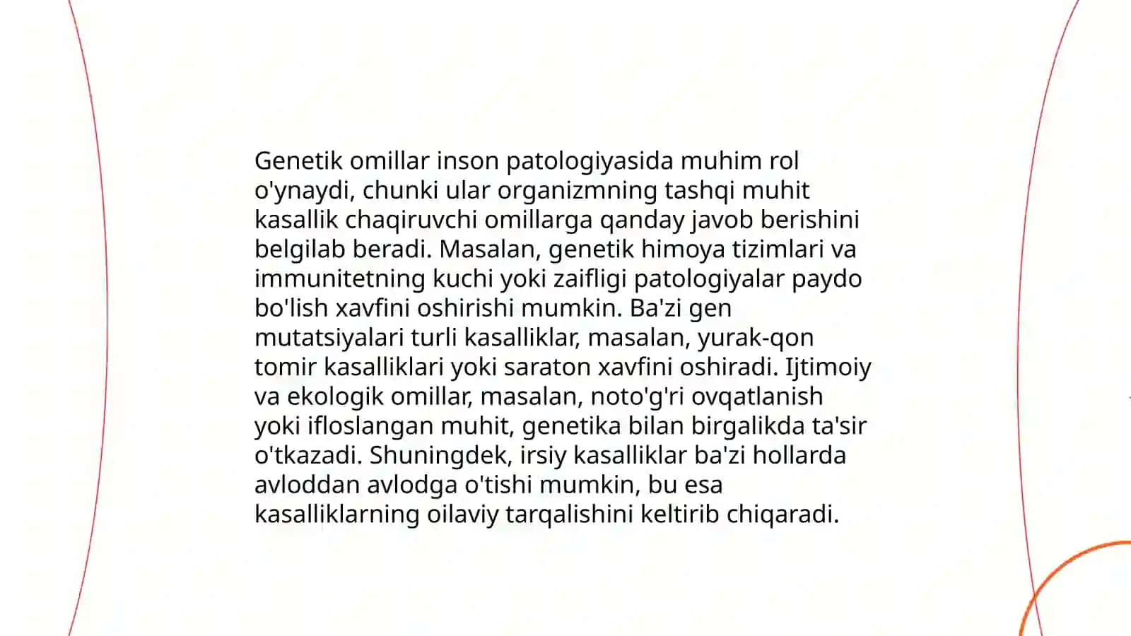 Inson patologiyasida biologik va ijtimoiy-ekologik omillarning ahamiyati.Tashqi muhit kasallik chaqiruvchi omillar 4