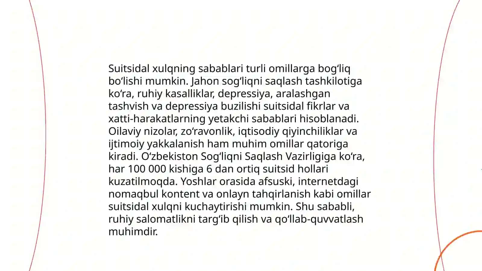 Suitsidal xulq atvorni namoyon boʻlishi 4