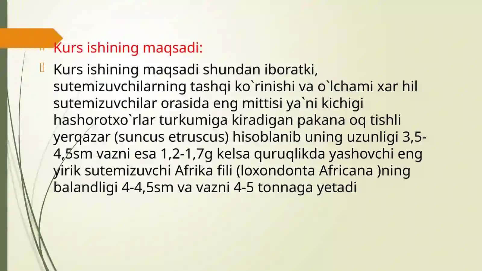 Sutemizuvchilar sinf vakillarining ovqat hazmqilish fiziologiyasi 4