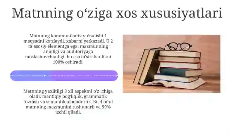 Matn turlari, ularning o'ziga xos jihatlari 4