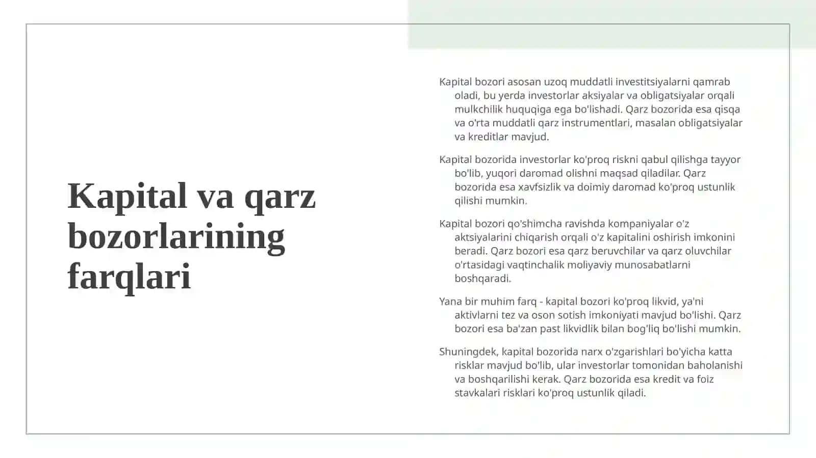 Moliya bozori risklari va portfelini boshqarish 4