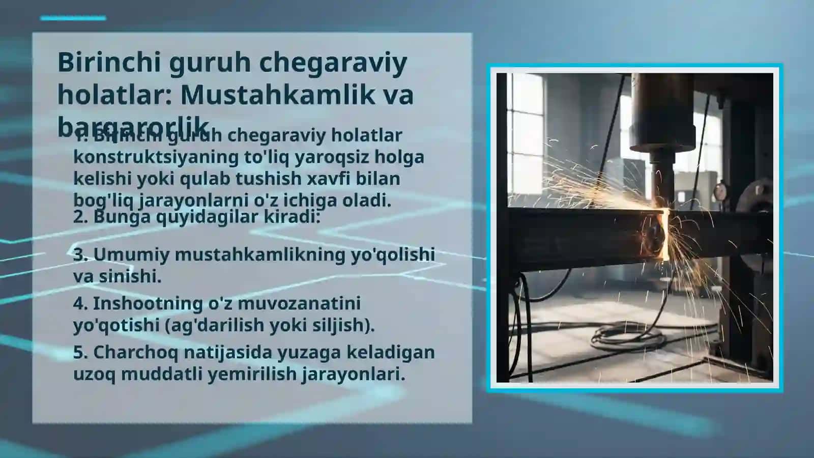 Qurilish konstruktsiyalarini chegaraviy holatlar bo'yicha hisoblash: Zamonaviy yondashuv 4