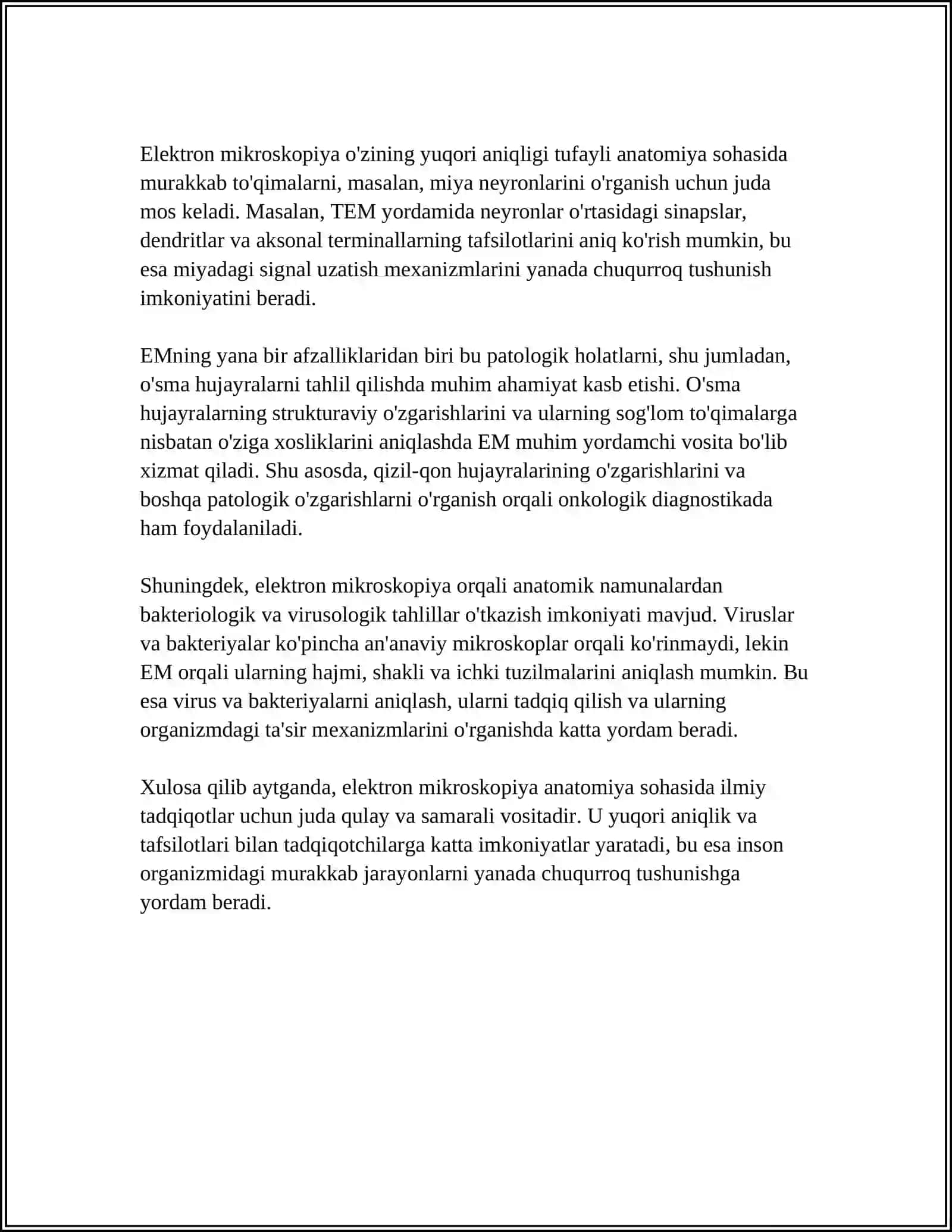 ELEKTRO MIKRASKOPIYA USULLARINING TIBBIYOTDA QOʻLANISHI 4