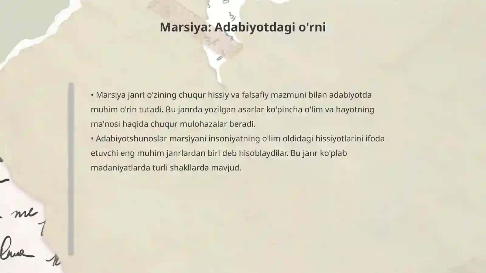 Marsiya, elegiya, ta’rix, epitafiya janrlari 4