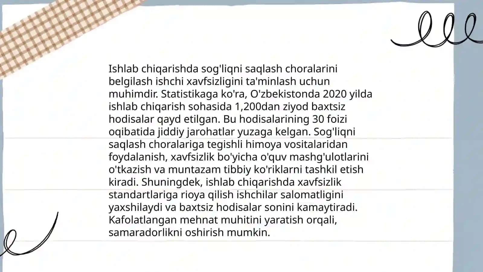 Kasbiy kasalliklarni va ishlab chiqarishdagi jarohatlarni tekshirish hisobga olish va aniqlash usullari 4