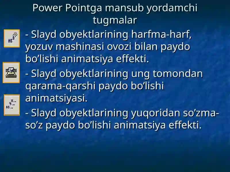 “MS POWERPOINT DASTURIDA ISHLASH” MAVZUSINI O’QITISHDA LOYIHA TEXNOLOGIYASIDAN FOYDALANISH 4