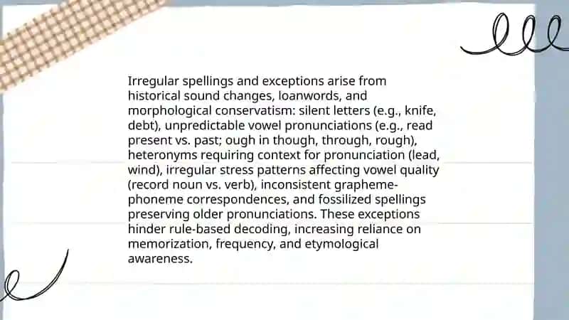 Correlation between pronunciation and spelling 4