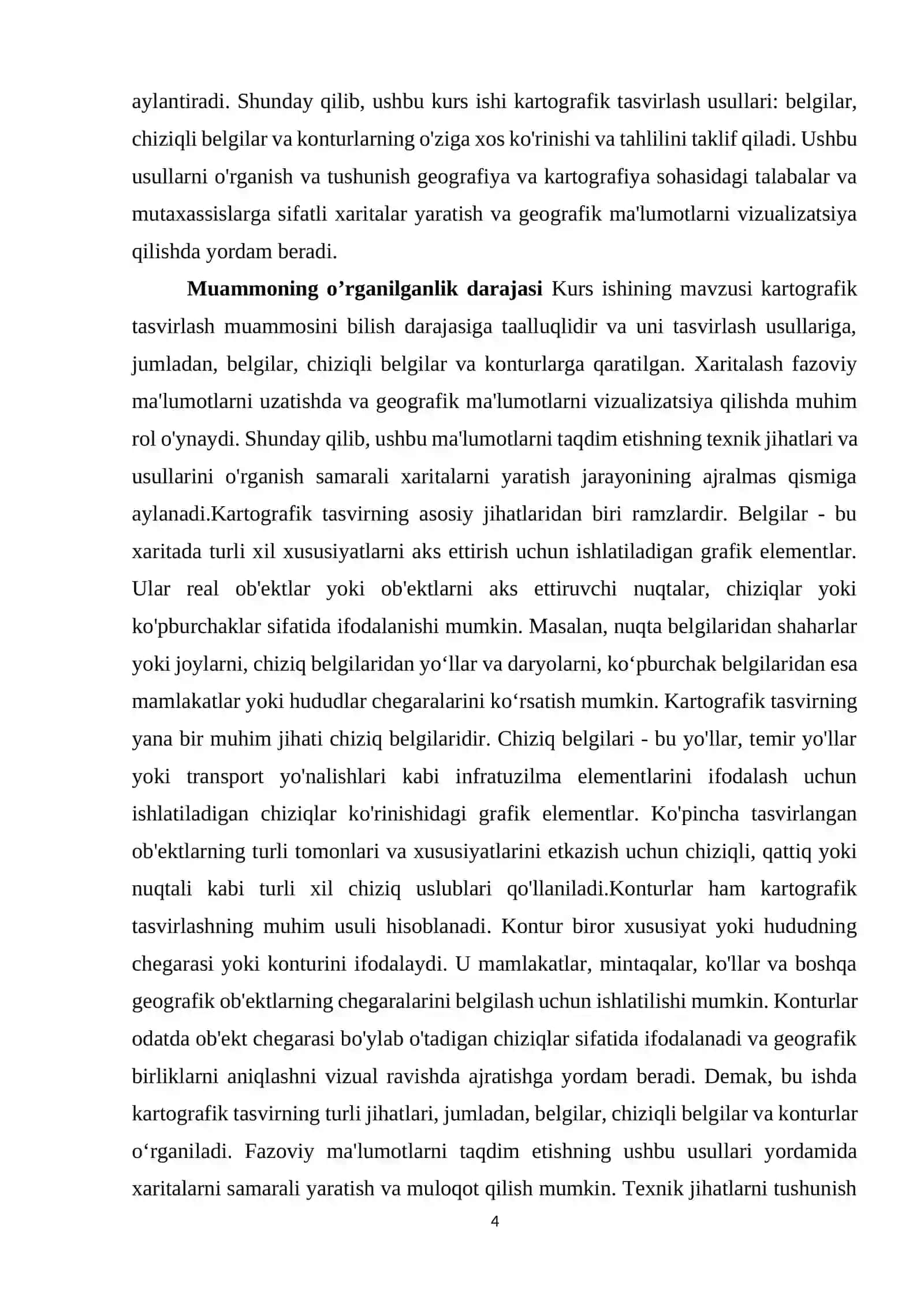 KARTAGRAFIK TASVIRLASH USULLARI: BELGILAR, CHIZIQLI BELGILAR VA IZALINYALAR 4