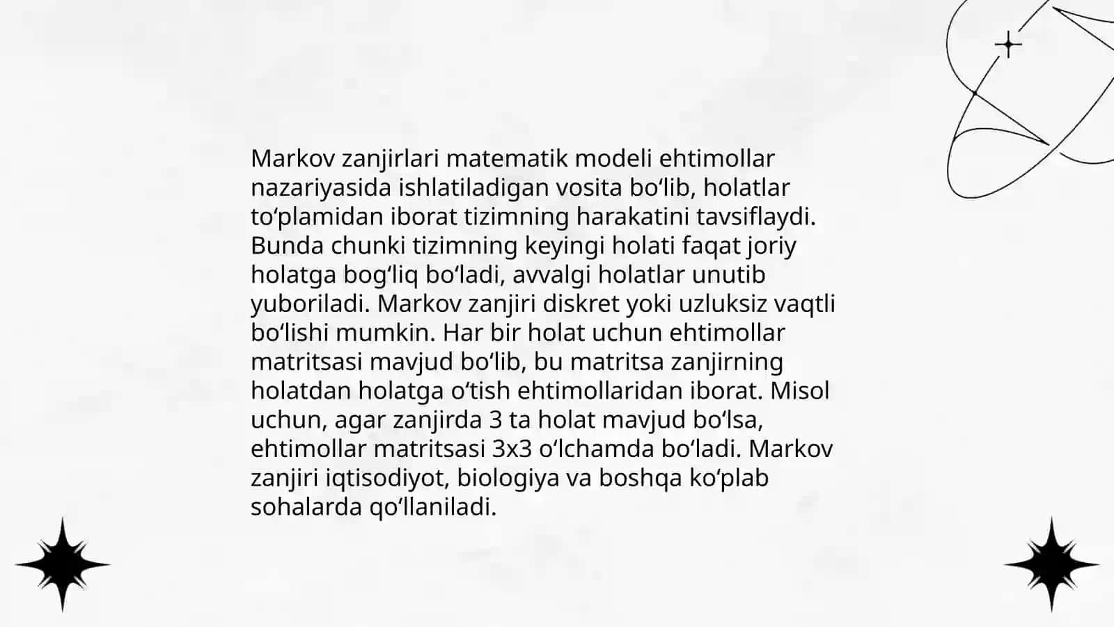 Markov zanjirlari 4