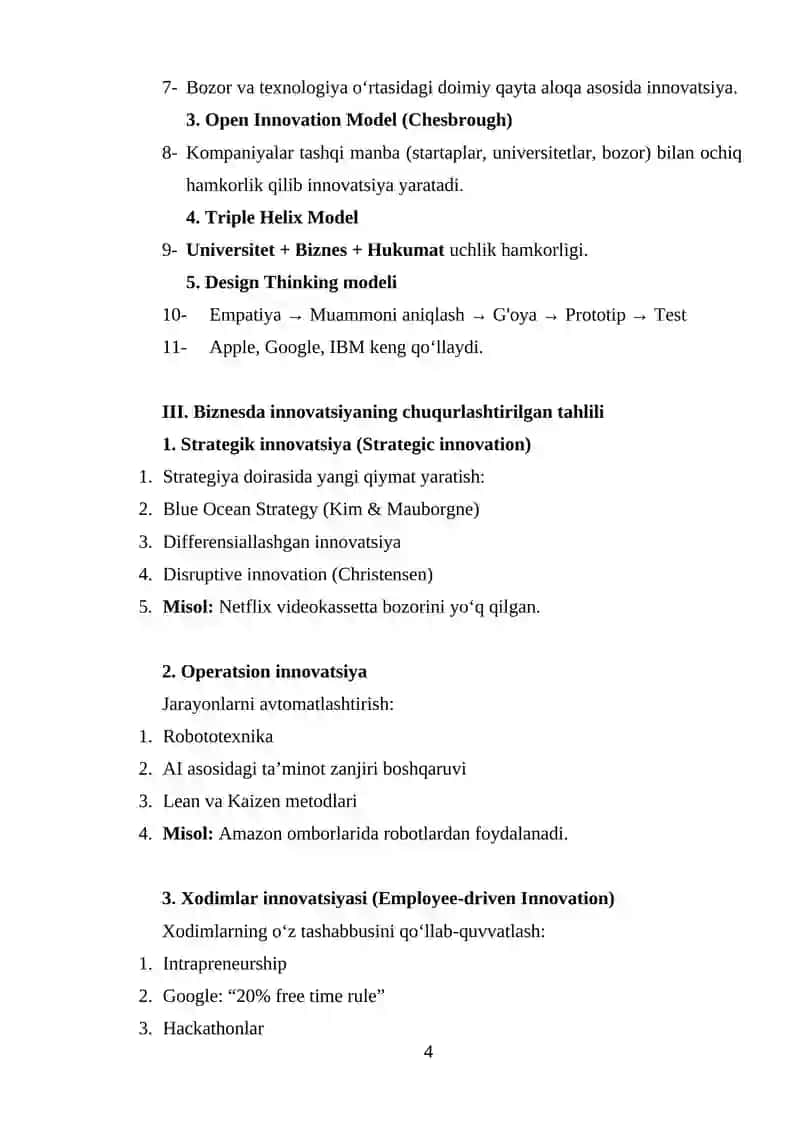 Biznes va menejmentda innovatsiyalar – kengaytirilgan ilmiy tahlil 4