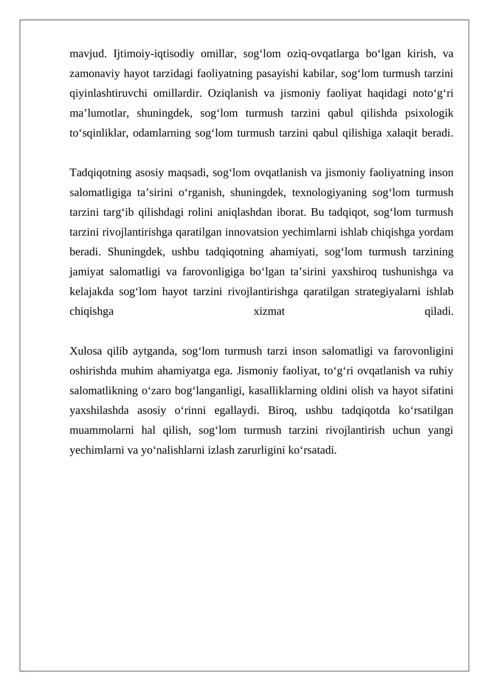 REFERAT SOG‘LOM TURMUSH TARZI VA UNING INSON SALOMATLIGIGA TA’SIRI 4