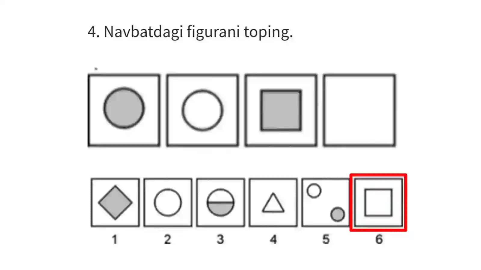 Agross tizimi uchun mantiqiy test sinov javoblari. 4