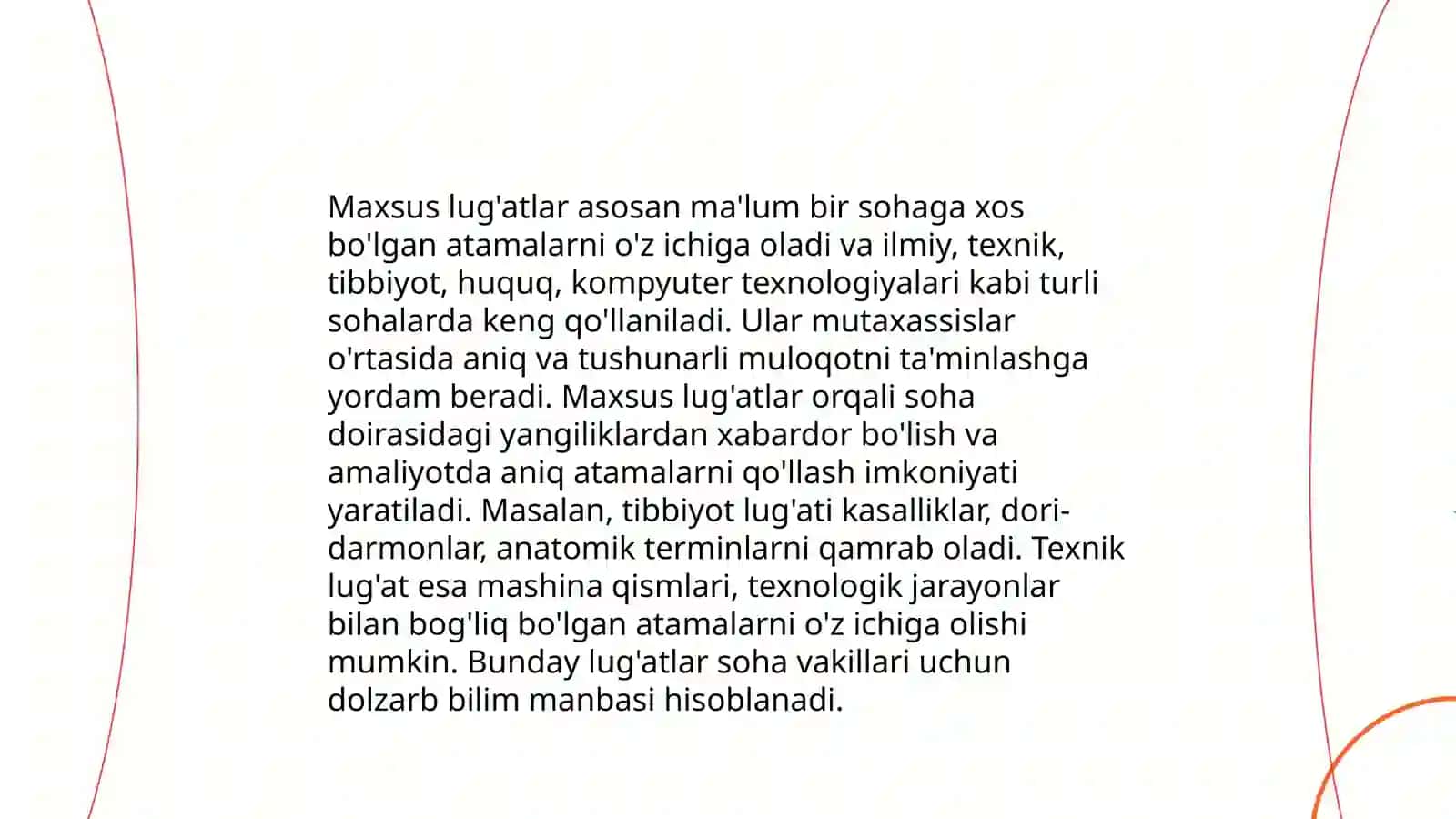 Umumiy va maxsus lug'atlar 4