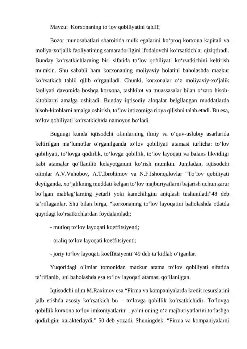 XO‘JALIK YURITUVCHI SUBYEKTLAR MOLIYA-XO‘JALIK FAOLIYATIGA TA’SIR QILUVCHI OMILLAR 4