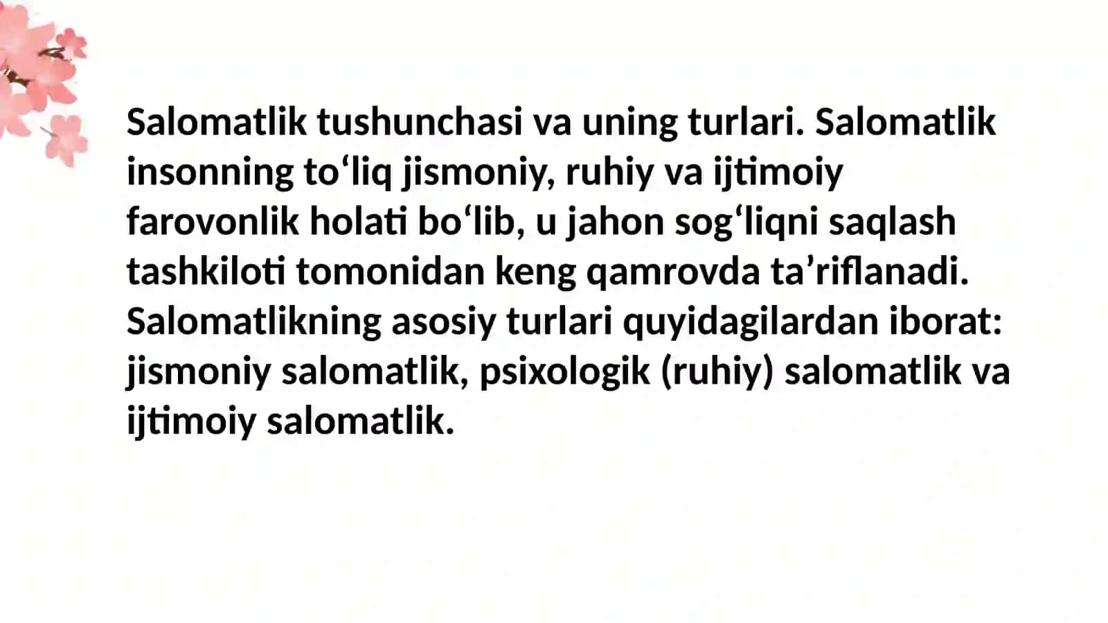 Salomatlikni taʼminlovchi zarur psixologik-pedagogik omillar.Psixologiya va pedagogika 4