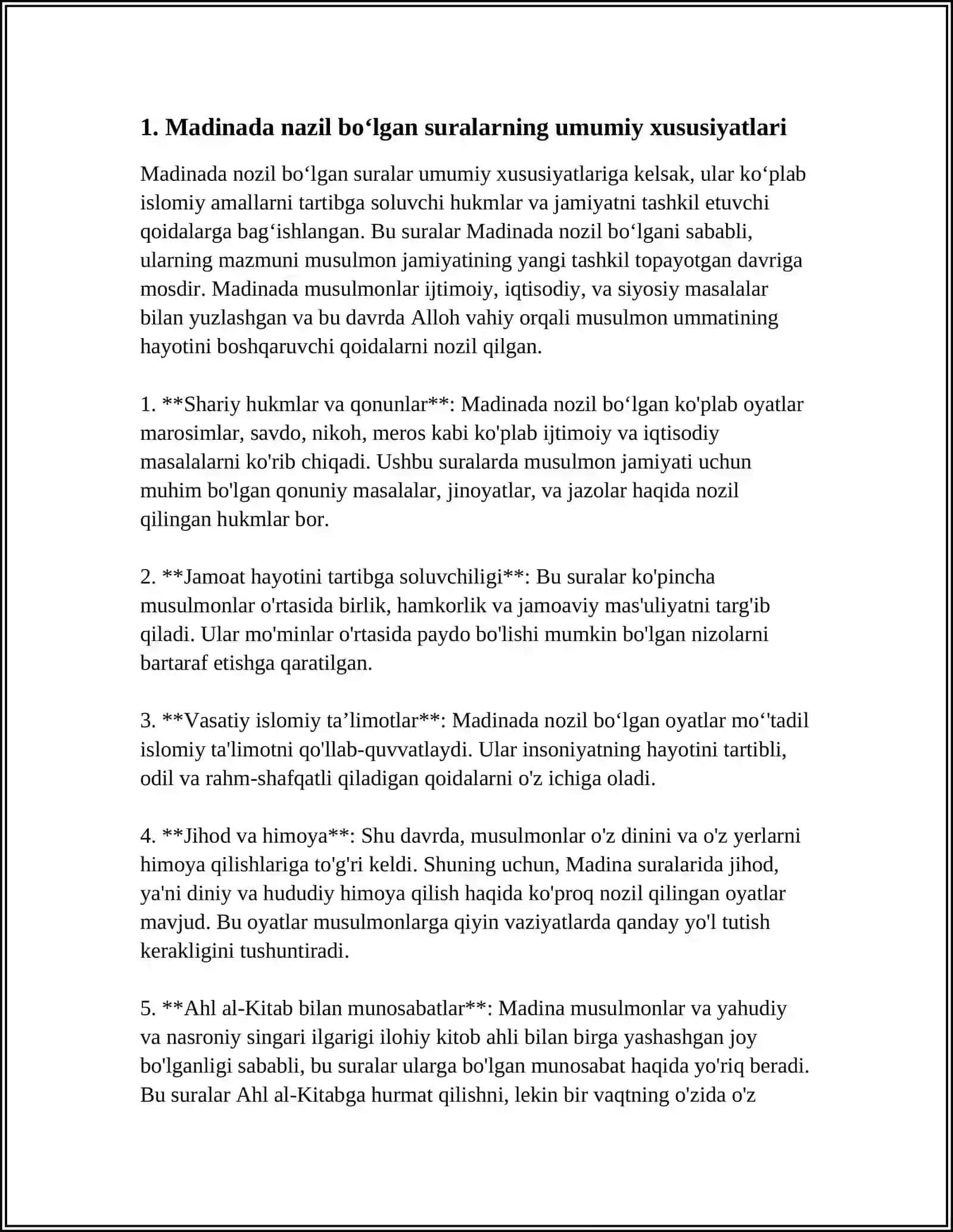 DINSHUNOSLIK FANIDAN MADINADA NOZIR BOʻLGAN SURALAR 4