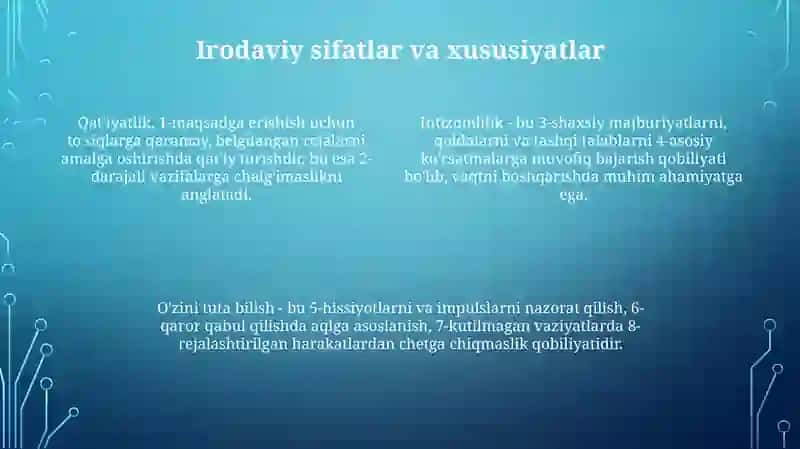 Shaxs va uning irodaviy sohasi 4