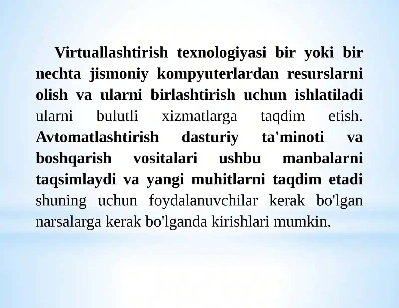 Bulutli infrastruktura taqdim etadigan xizmatlar 4