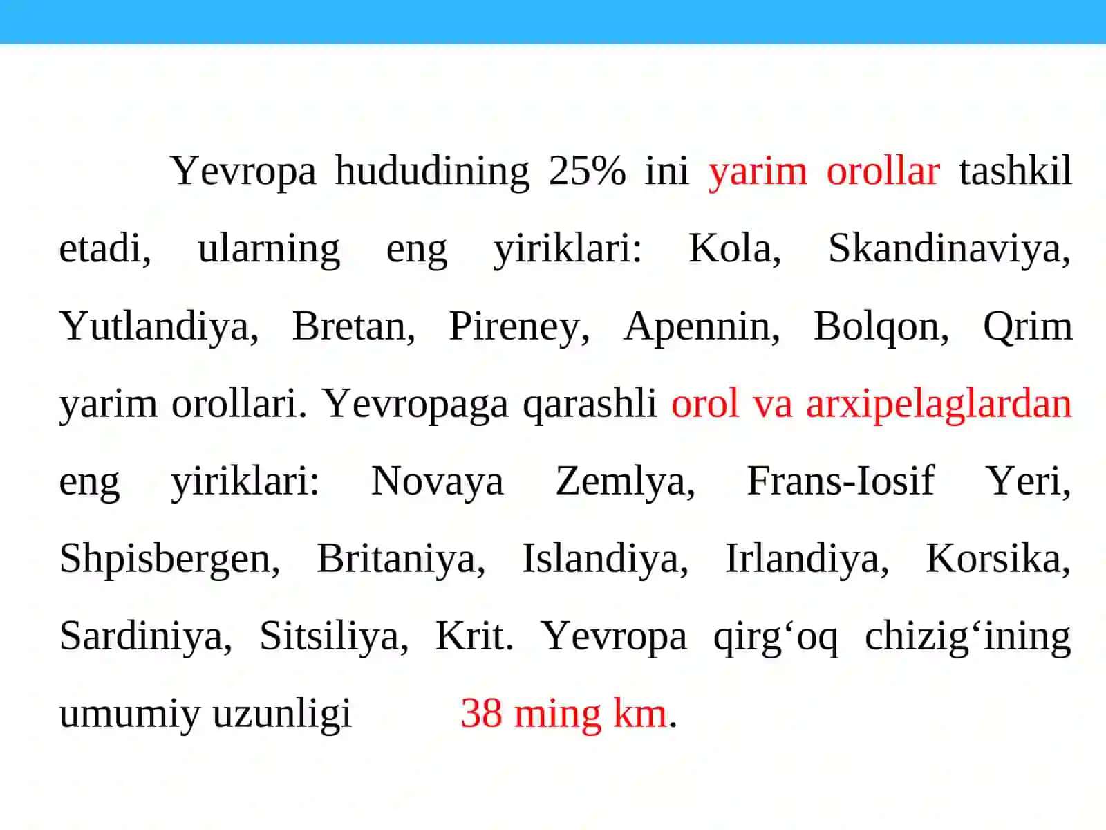 YEVROPANINGUMUMIYTABIIY GEOGRAFIKTAVSIFI. YEVROPA REGIONLARI.OSIYONING UMUMIY TABIIY GEOGRAFIKTAVSIFI. OSIYOREGIONLARI 4
