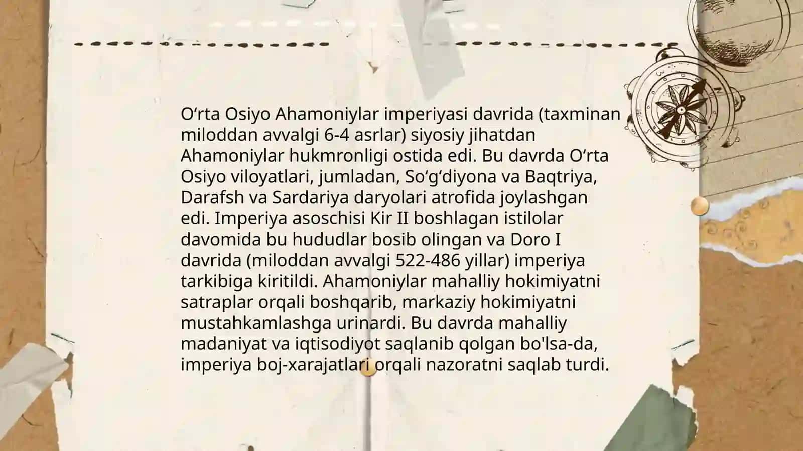 Ahamoniylar hukmronligi davrida Oʼrta Osiyoning tarixiy geografiyasi 4