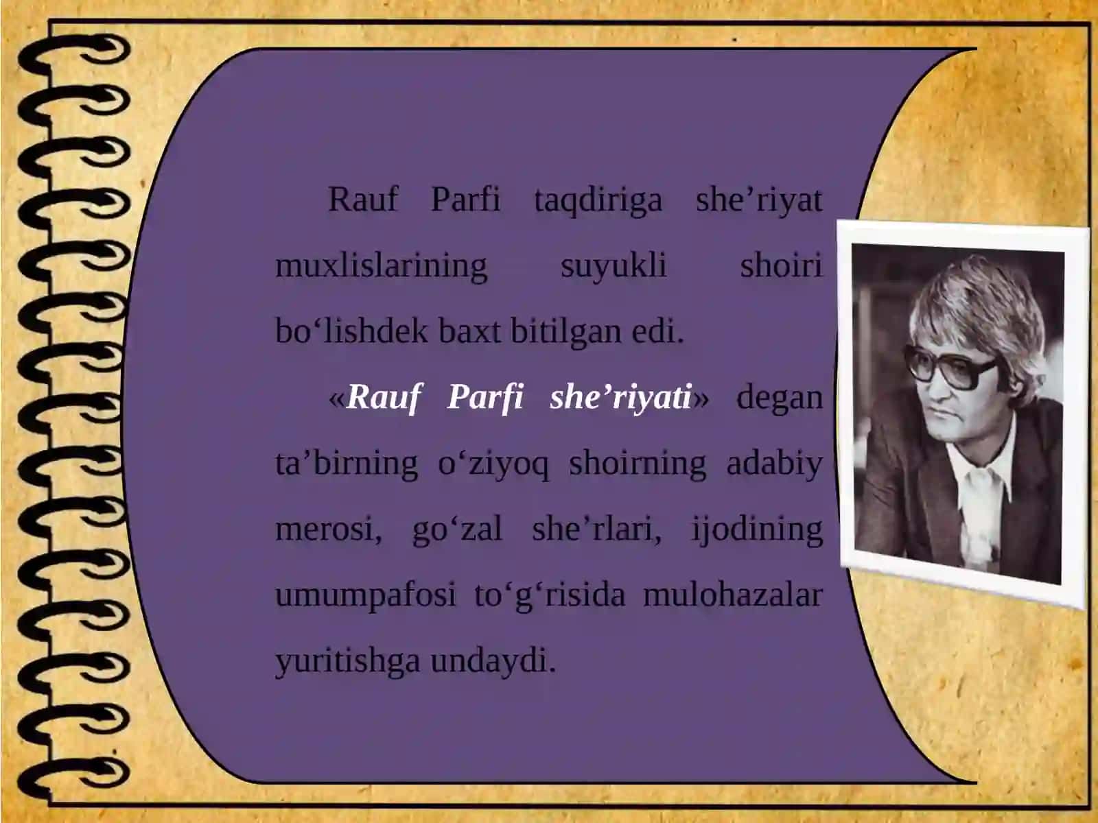 11-sinf Rauf Parfi she'rlari haqida 4