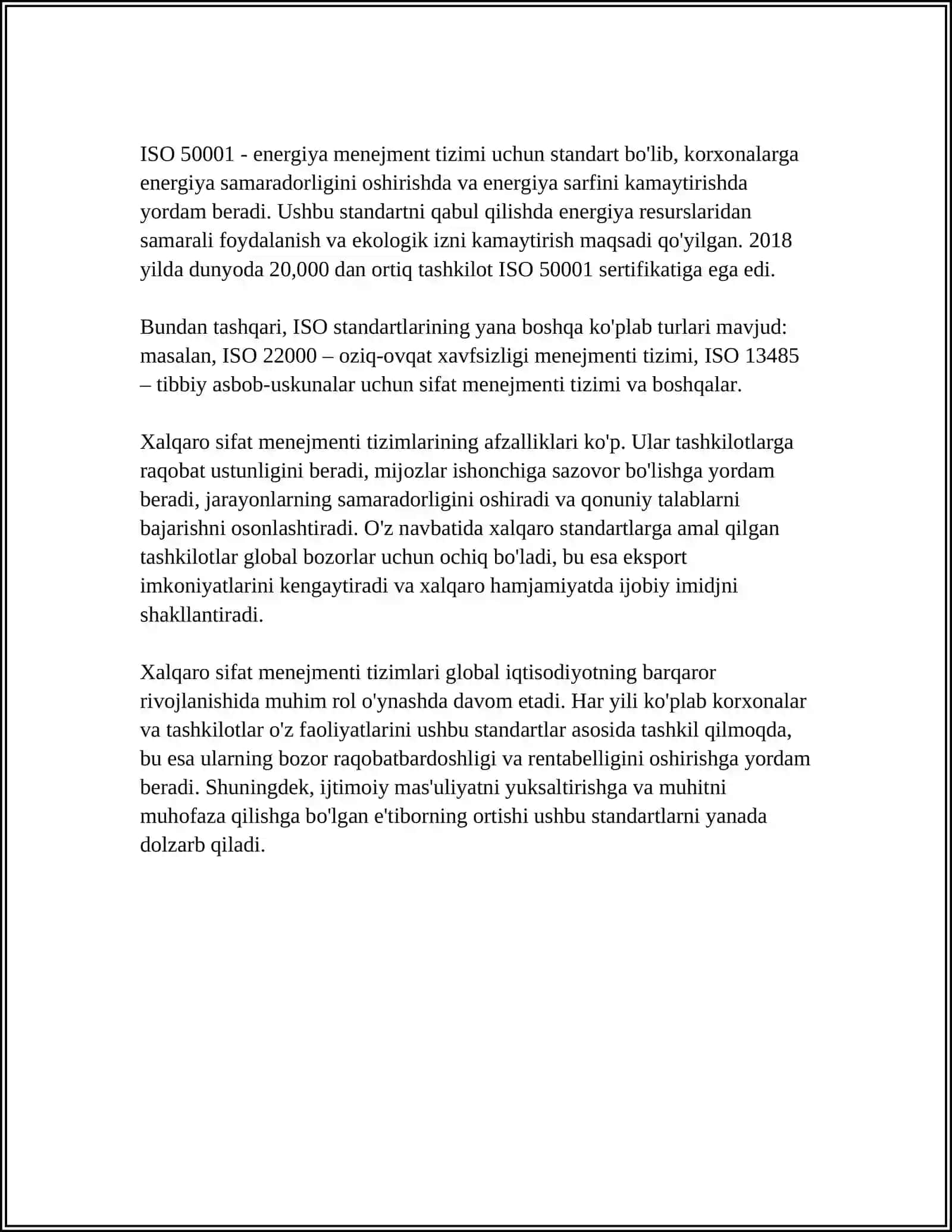 SIFAT MENEJMENTI TIZIMINING XALQARO STANDARTLARI 4