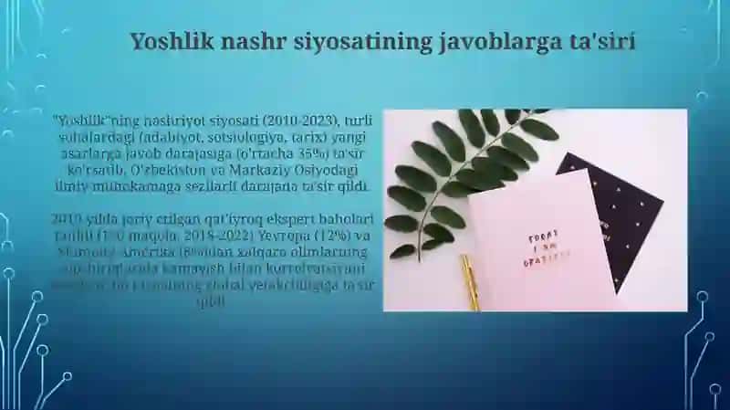 "Yoshlik" jurnalidagi yangi asarlarga munosabat bildirish 4