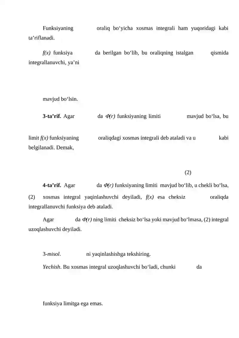 Xosmas integrallar 4