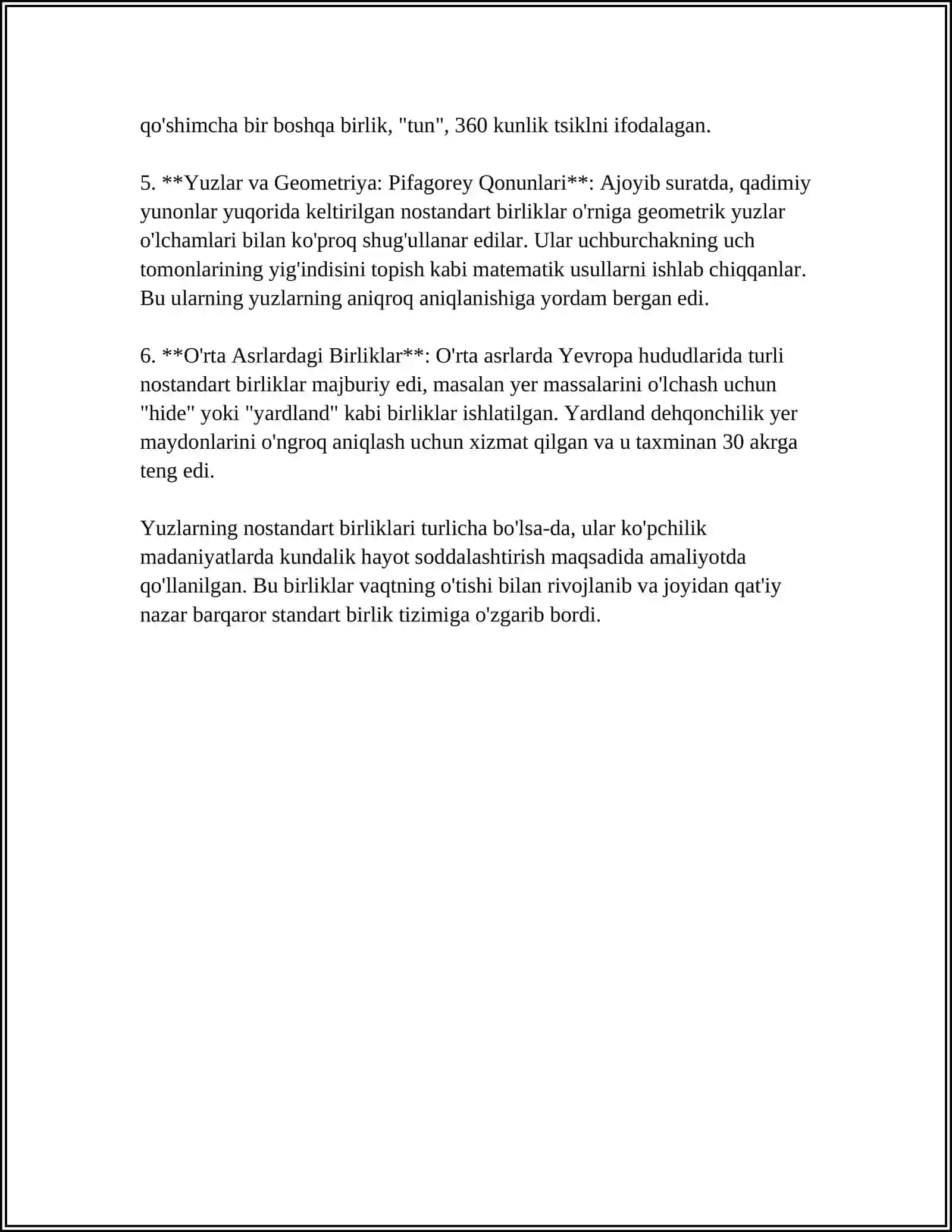 YUZLARINING NOSTANDART BIRLIKLARI HAQIDA MALUMOTGA EGA BO'LISH 4