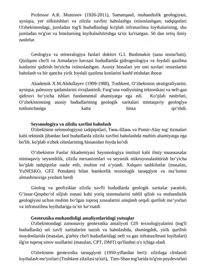 Geologiya va Injenerlik Geologiyasi Fanlari 4
