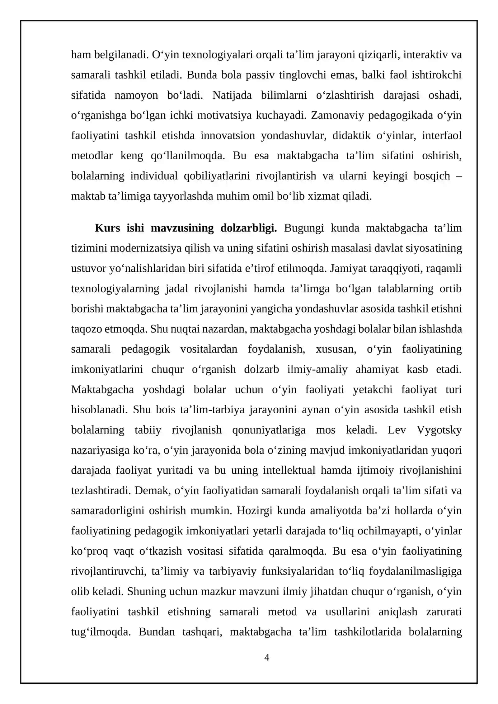 MAKTABGACHA TA’LIMDA O‘YIN FAOLIYATINING PEDAGOGIK AHAMIYATI 4