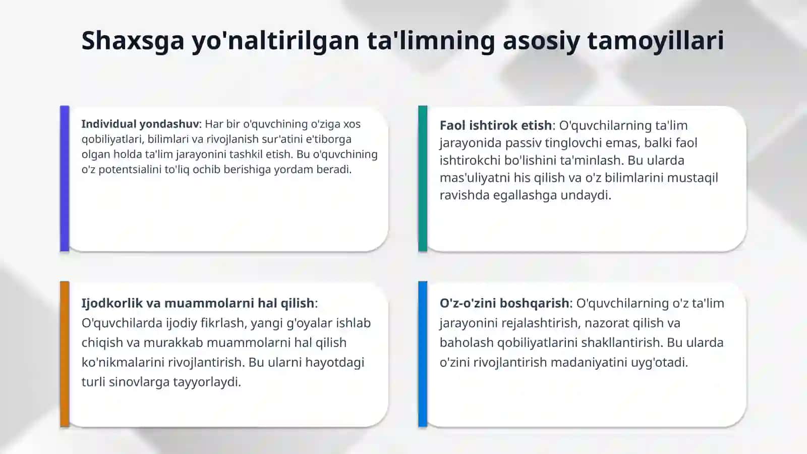 Pedagogik jarayonni shaxsga yo'naltirish asosidagi mualliflik texnologiyalar 4