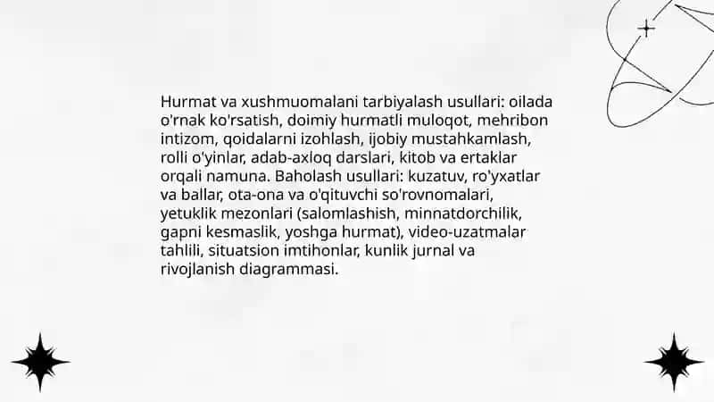 O'zbek oilasida tarbiyalanadigan boladagi sifatlar va ularni baholash 4