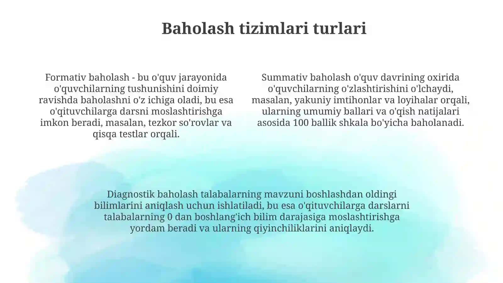 Baholash tizimlarini nazorat qiluvchi dasturiy vositalar 4