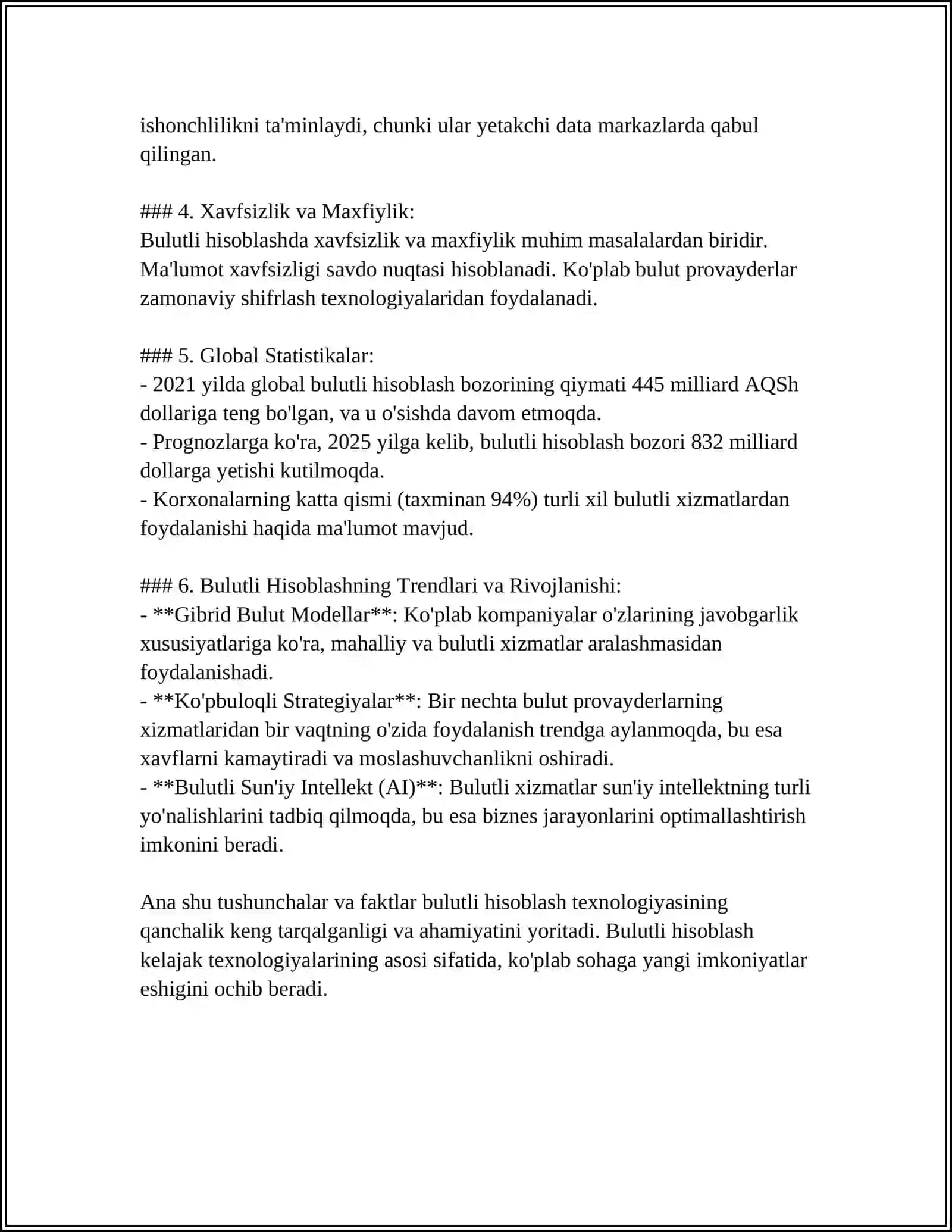 BULUTLI TEXNALOGIYALAR VA ULARNING TURLARI 4