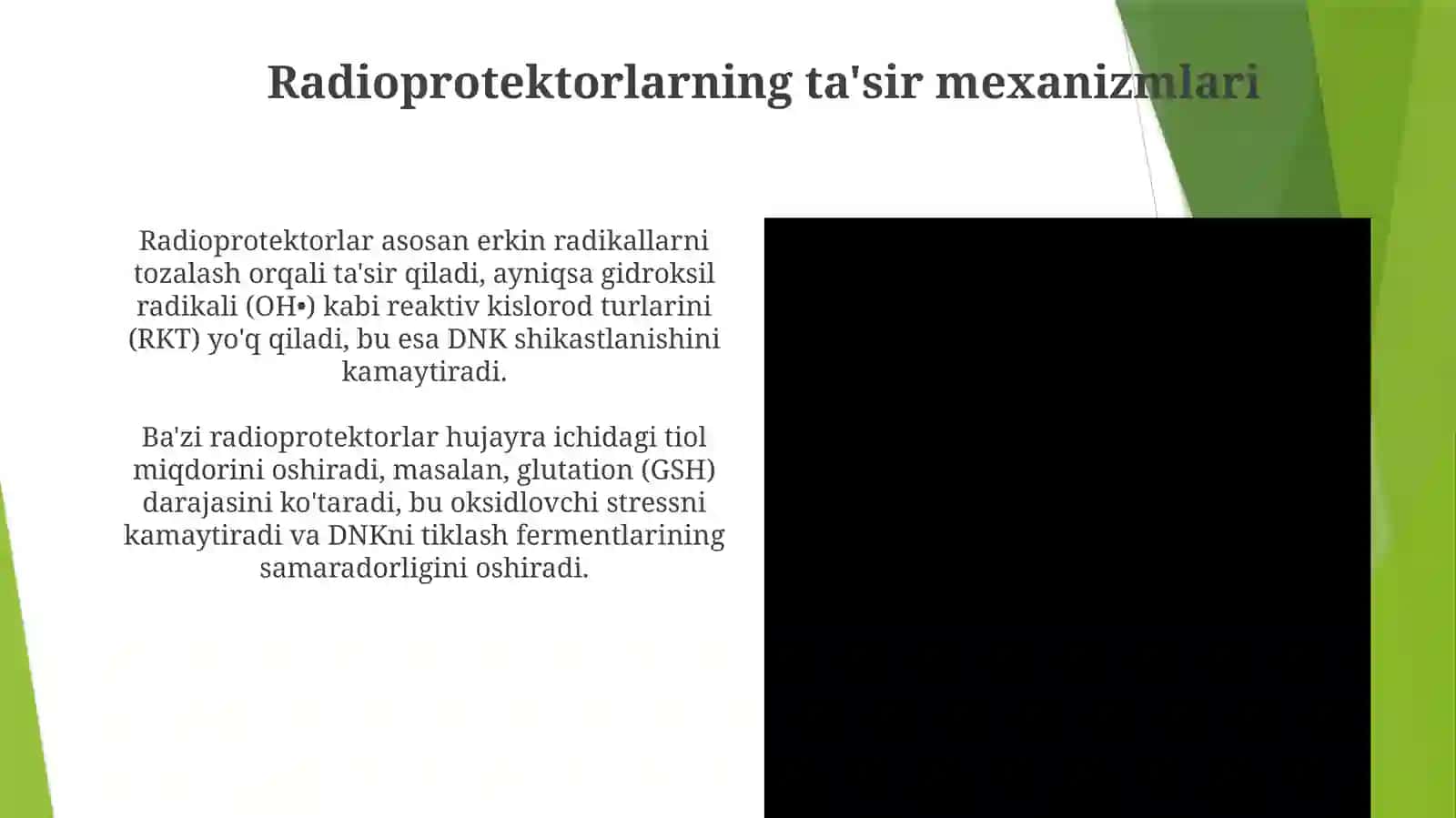 Radioprotektorlar va ularning tavsiflanishi. Radioprotektorlarning qo‘llanilishi 4