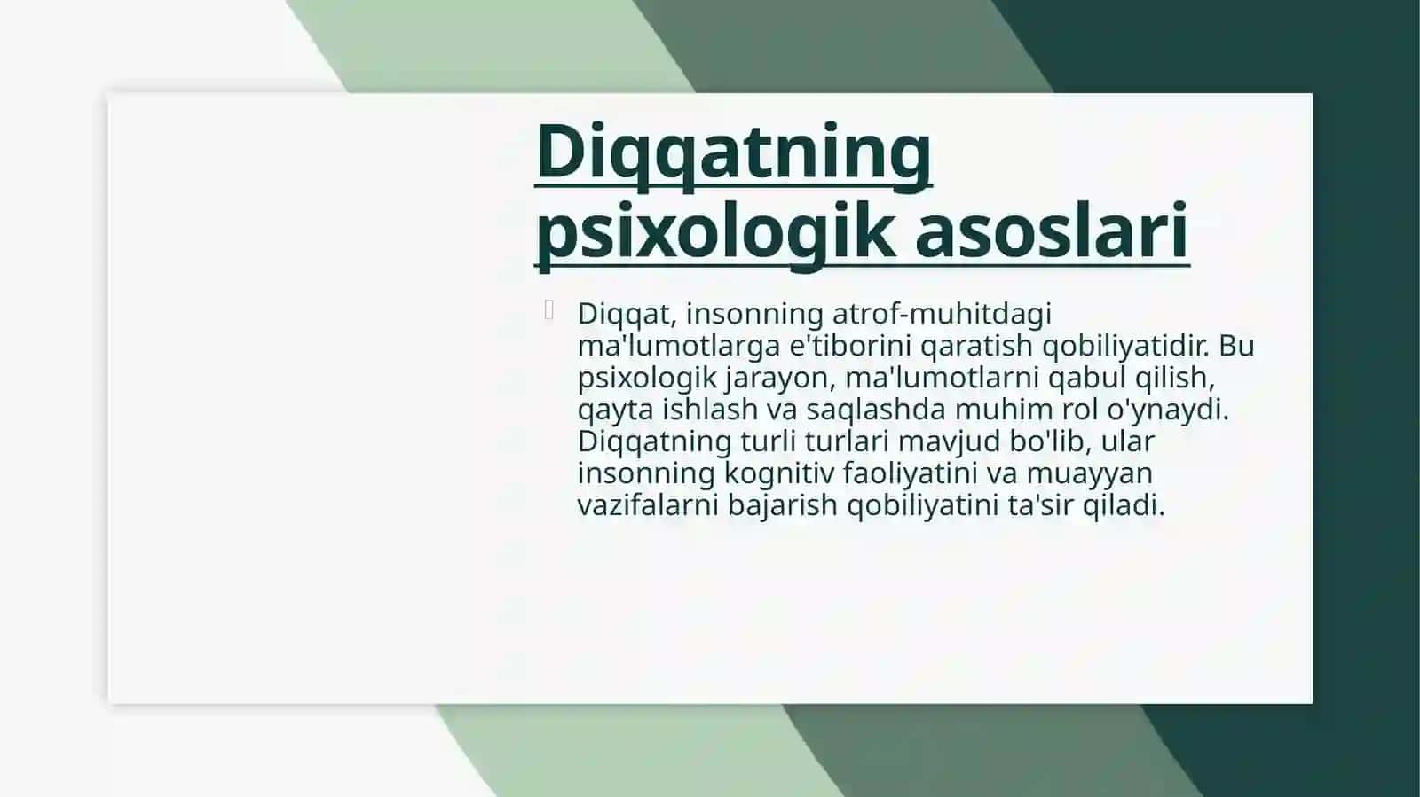 Diqqatning turlari psixologiya 4