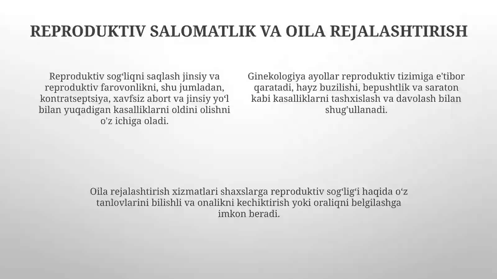 Ginesologiya predmeti obyekti maqsadi 4