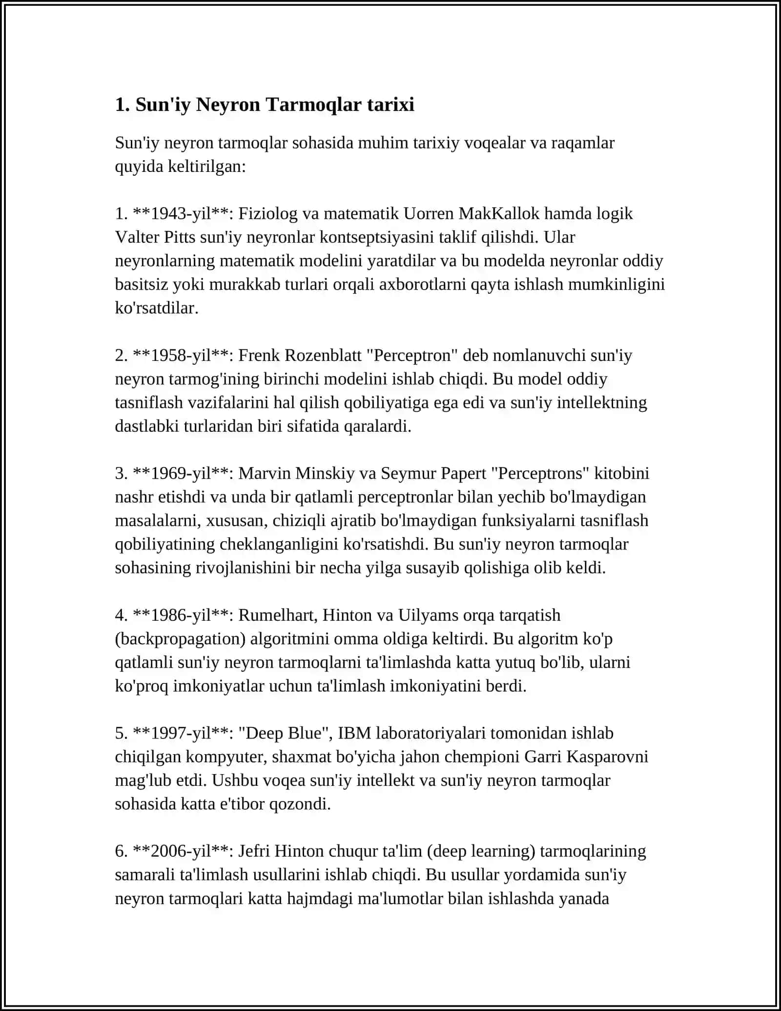 NEYRON TARMOQLAR VA ULARNING ASOSIY TUSHUNCHALARI(SUN'IY NEYRON TARMOQLAR (ARTIFICIAL NEURAL NETWORKS, NEYRONLARNING ISHLASH TAMOYILI: AKTIVATSIYA FUNKSIYALARI) 4