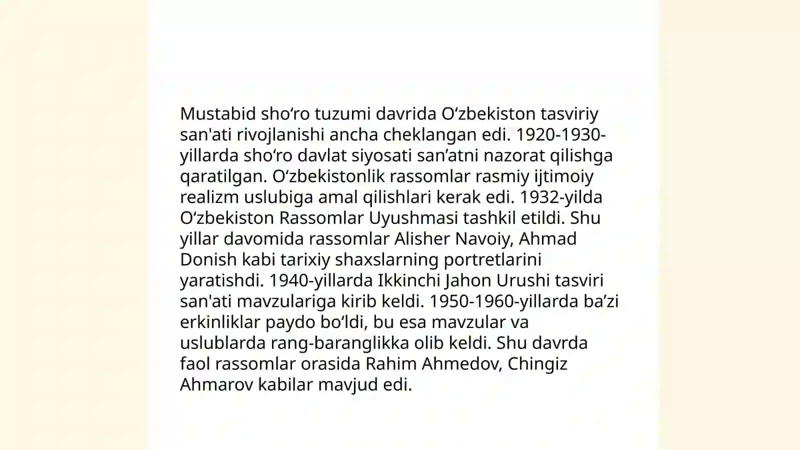 Musiqiy madaniyatning rivoji Mustabid sho‘ro davrida 4