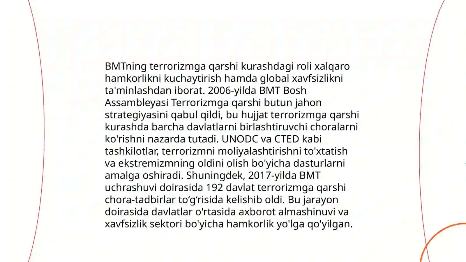 Xalqaro tashkilotlarning terrorizmga qarshi kurashi haqida 4