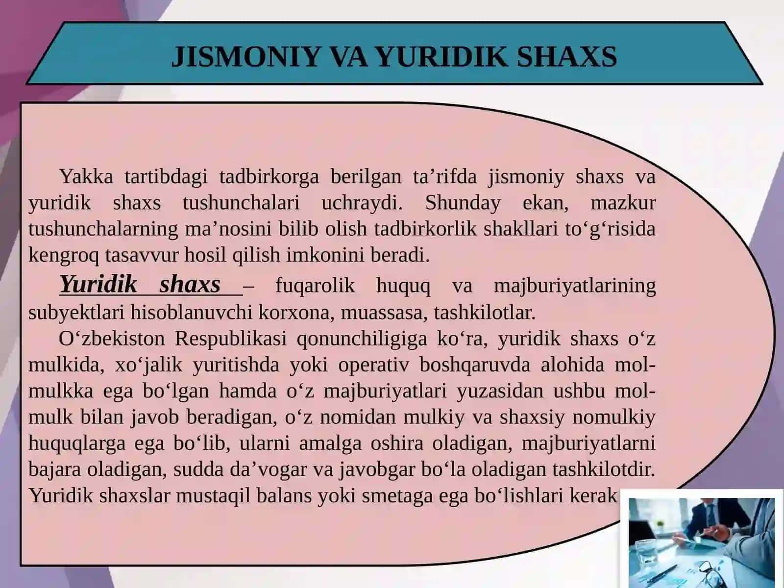 11-sinf Tadbirkorlik asoslari fanidan Yakka tartibdagi tadbirkorlik 4
