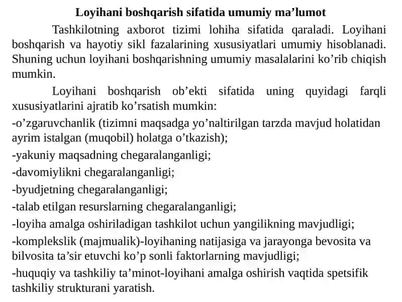 Axborot-kommunikatsiya tizimini loyihalash tushunchasi. Loyihalashning asosiy fazalari. 4