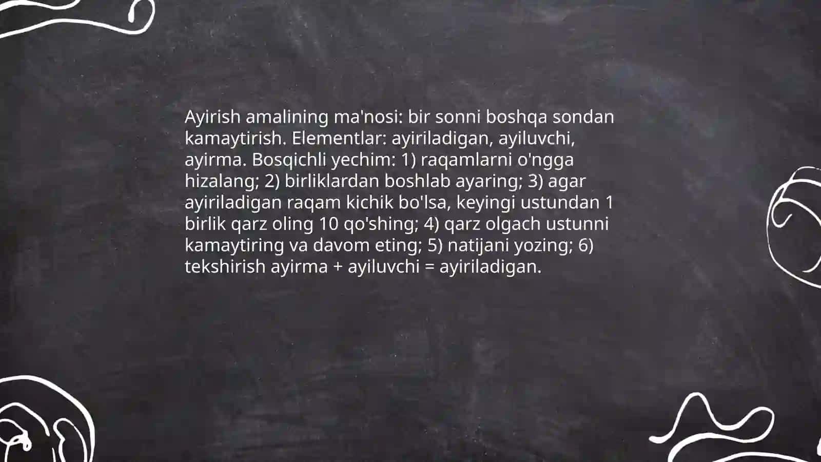 Qo'shish va ayirish, ko'paytirish va bo'lish amali ma'nosini ochib berish 4