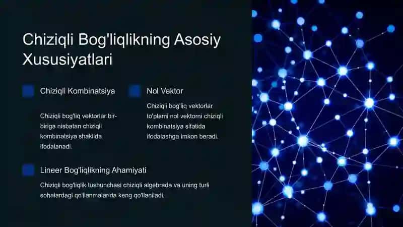 Chiziqli Fazolar, Chiziqli Bog'liqlik va Erkinlik 4