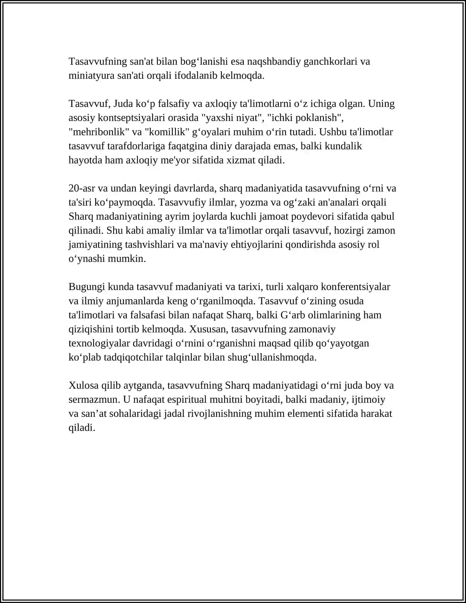 TASAFFUF TA'LIMOTINING SHARQ MADANIYATIGA TA'SIRI 4