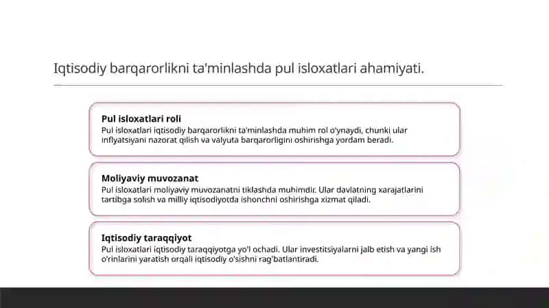 Pul isloxatlari: zaruriyat va ahamiyati 4