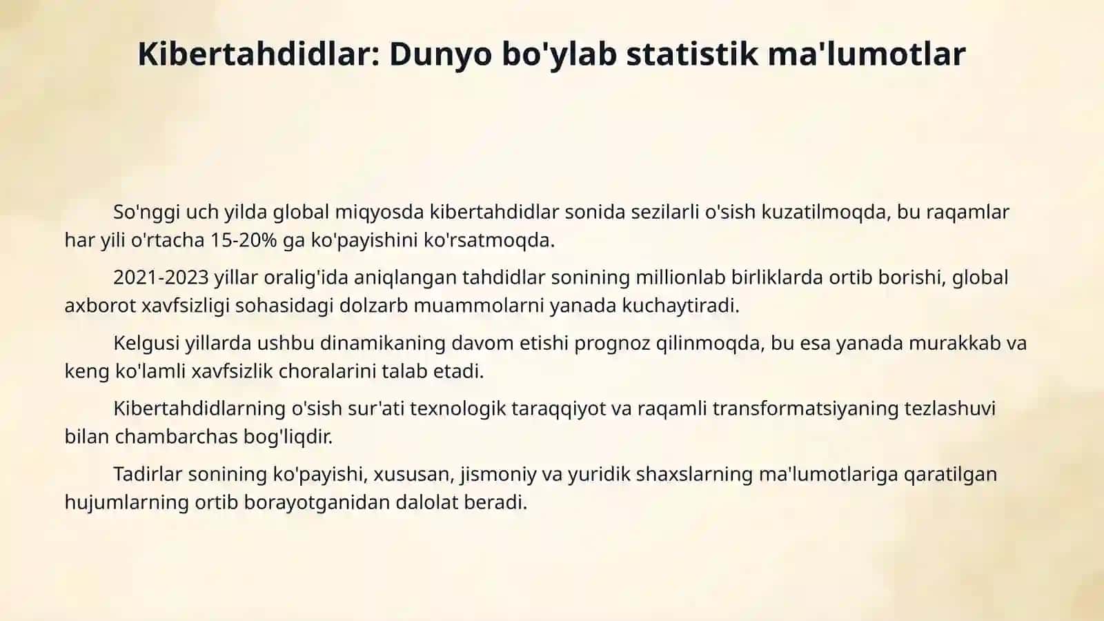 Замонавий киберхавф турлари ва уларни аниклаш усуллари 4