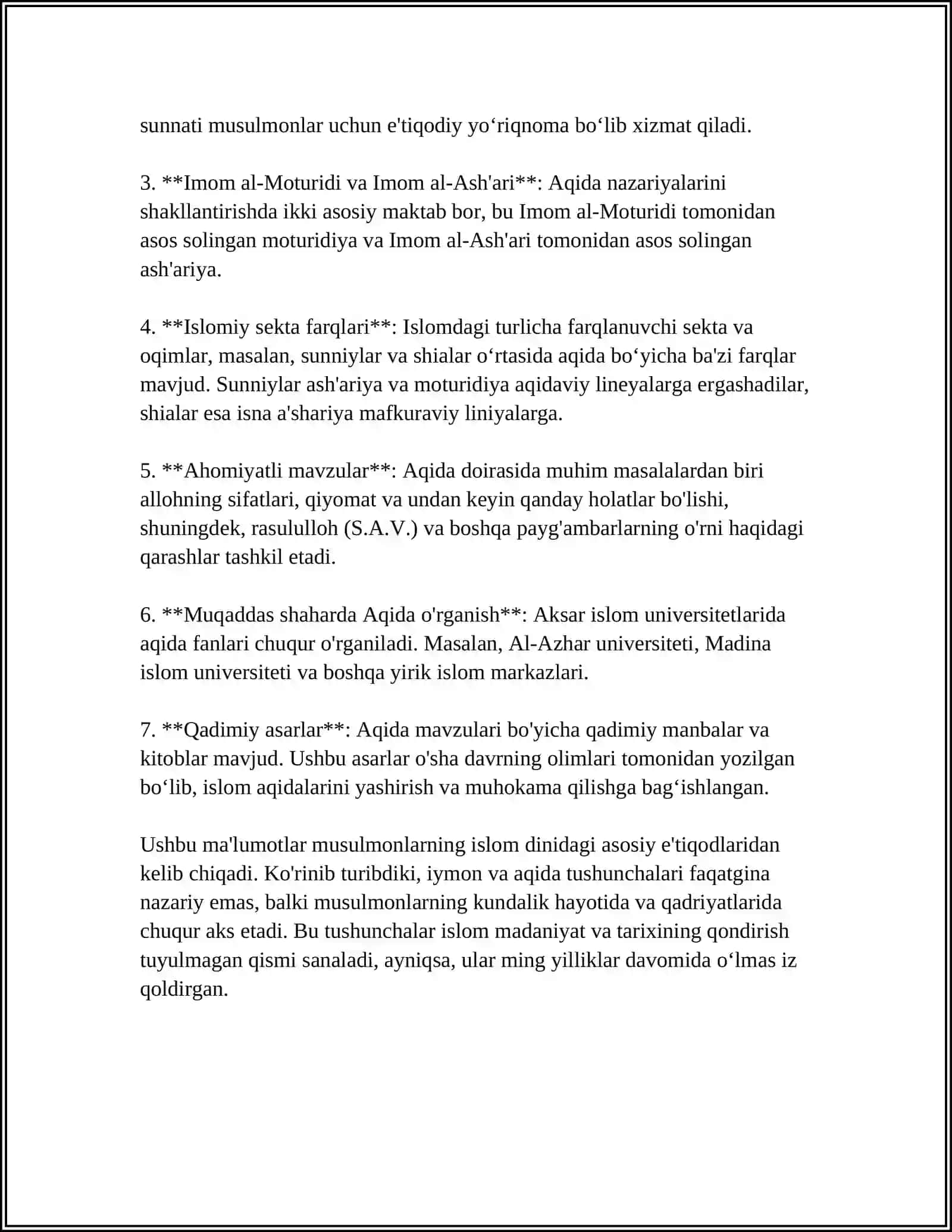 SHAYX MUHAMMAD SODIQ MUHAMMAD YUSUFNING "BAXTIYOR OILA" ASARIDA ISLOM QADRIYATLARI 4