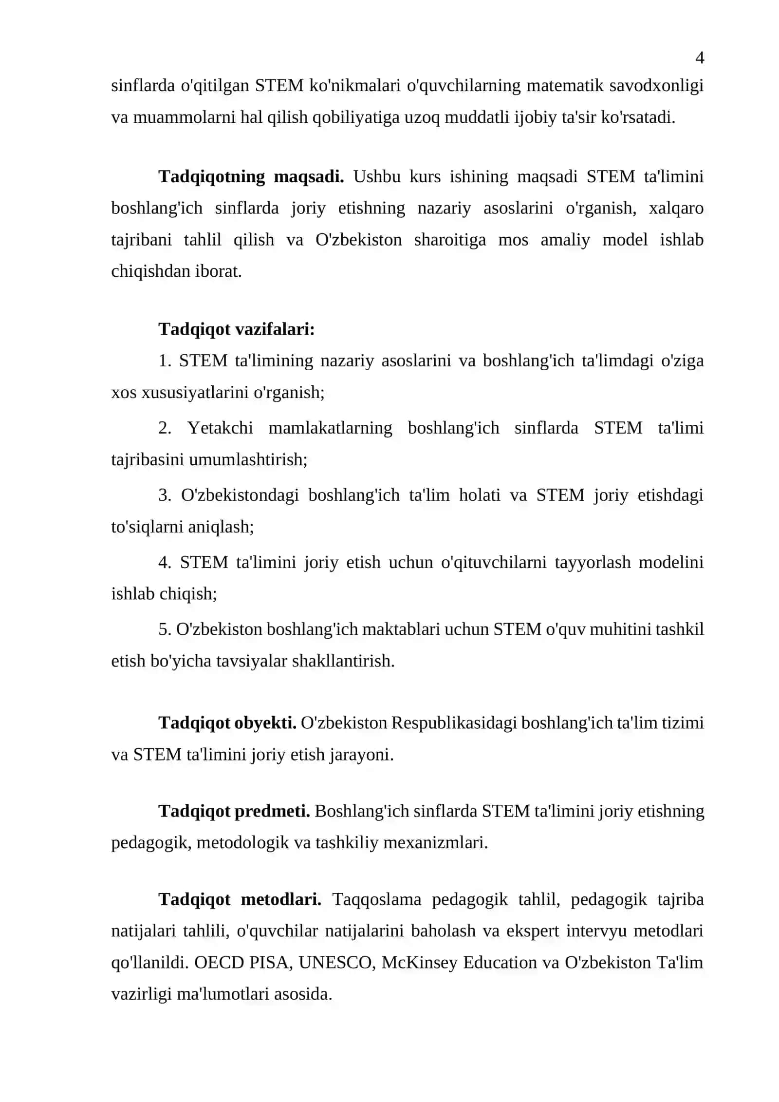 STEM ta'limining boshlang'ich sinflarda joriy etilishi 4